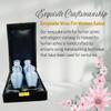 Urns for Human Ashes Keepsake Decorative Cremation Urns for Adult Men & Women (Blue & Silver, 3 Inch) view 2