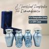 Urns for Human Ashes Keepsake Decorative Cremation Urns for Adult Men & Women (Blue & Silver, 3 Inch) view 3