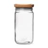 Ball Stack & Store Glass Mason Jars with Wooden Lid, Used for Pantry, Cookies, Flour, Cereal, Rice, Sugar, Tea, Coffee Beans, Spices, Square, 9.9-Cup (Pack of 4) view 2
