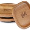 Ball Stack & Store Glass Mason Jars with Wooden Lid, Used for Pantry, Cookies, Flour, Cereal, Rice, Sugar, Tea, Coffee Beans, Spices, Square, 9.9-Cup (Pack of 4) view 3
