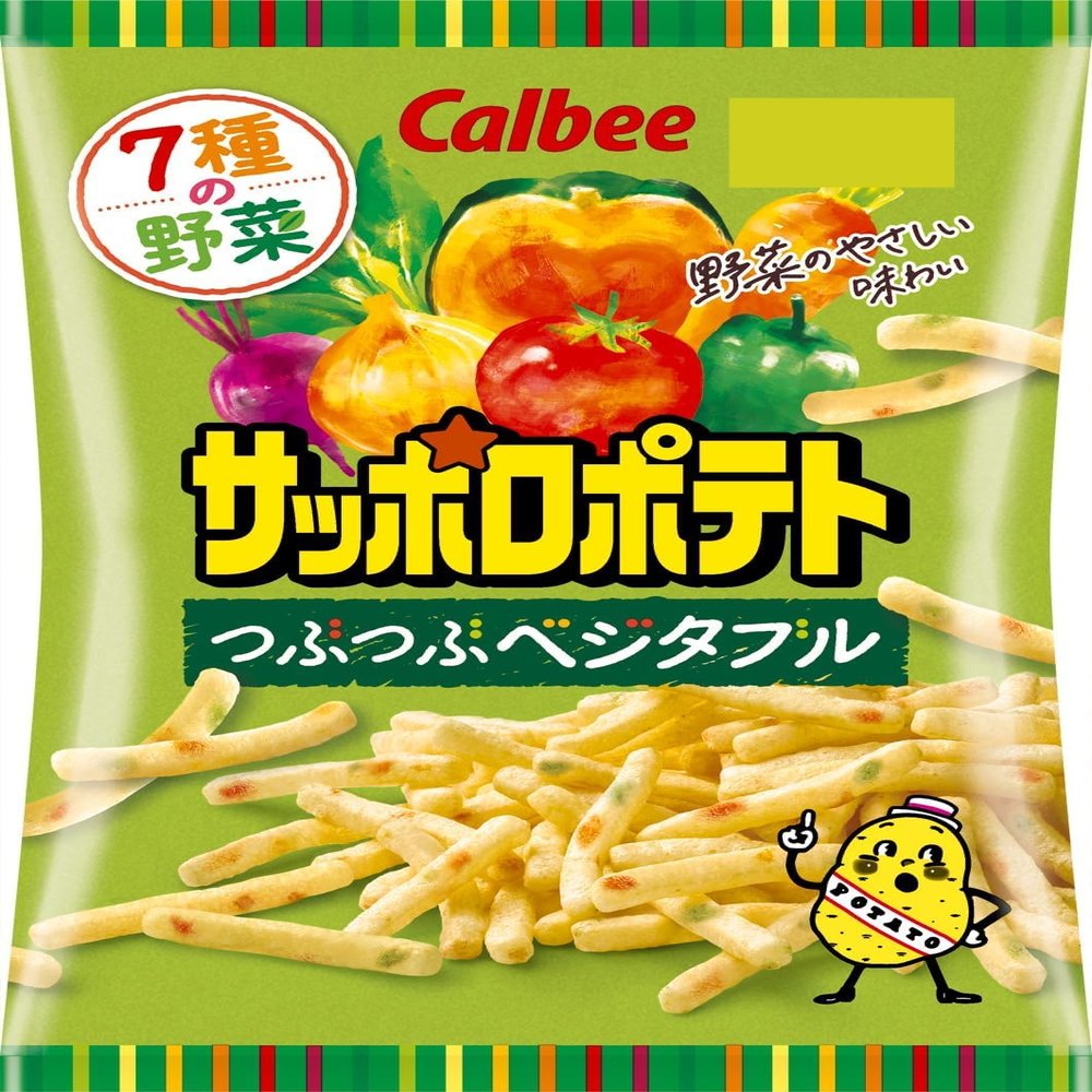 Cal bee Sapporo Potato Tsubu Tsubu Veggie Bites 72g (Pack of 10), Japanese Veggies Snacks, MADE IN JAPAN, Limited Stock