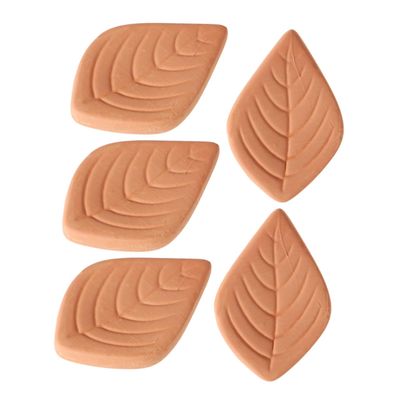 ULTECHNOVO 5pcs Softener Terracotta Storage Container Leaf Design Airtight Moisture Absorber for Brown