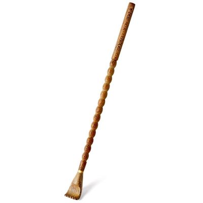 Gourd Handle Wooden Back Scratcher, Long Handle Chicken Wing Wood Massager for Seniors, Creative Tickling Anti-Itch Tool(Wood color-42cm)