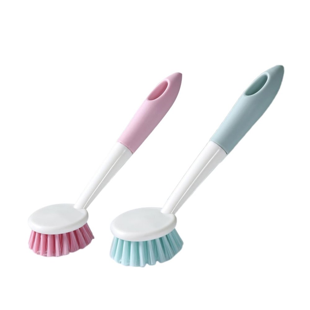PartyKindom 2pcs Multi-Purpose Kitchen Cleaning Brush Handle Dish Scrubber for Sink and Pot Cleaning Random for Home and Restaurant Use