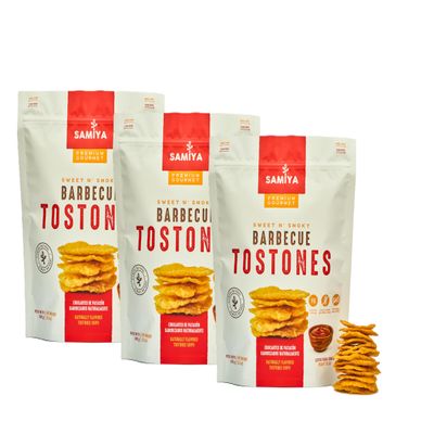 Samiya Plantain Chips | Barbecue | Crunchy Tostones Snack | All-Natural, Gluten-Free NON-GMO Kosher OU | Vegan & Soy-Free | Thin Crispy Plantain Chips | No Artificial Ingredients | 12.3 ounce | 3 Pack