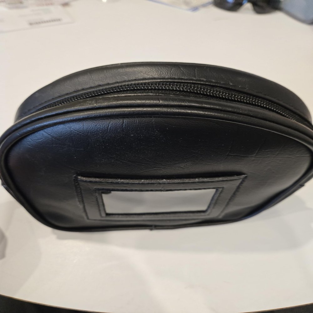 Post-Operative Kit Bag, Black Leatherette with Zipper Closure, Medical Storage Case