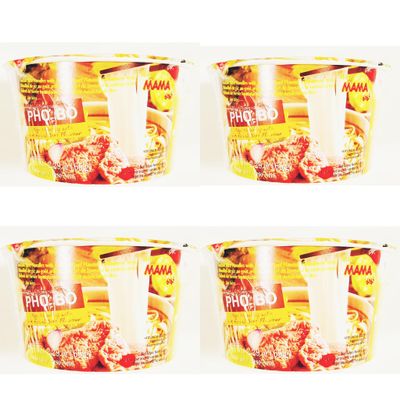 Pho Bo,Vietnamese Rice Noodles with Artificial Beef Flavor, 2.29 oz, 4 Cups