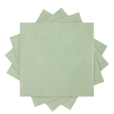 100 Pcs Cocktail Napkins Folded 5 x 5 Inches Disposable Napkin Beverage Napkins for Dinner Wedding Birthday Party Supplies- Sage Green