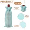 uxcell 10pcs Burlap Wine Bags, Wine Bottle Gift Bags with Drawstrings, Liquor Bottle Covers for Wedding Christmas Birthday Party Favors, Blue view 3
