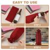 uxcell 10pcs Burlap Wine Bags, Wine Bottle Gift Bags with Drawstrings, Liquor Bottle Covers for Wedding Christmas Birthday Party Favors, Blue view 4