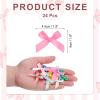 MECCANIXITY 24 Pcs Mini Ribbon Bow 1.8 Inch Mini Small Fabric Satin Ribbon Flower Bows for Craft DIY Cake Sewing Wedding Birthday Party Wrapping Christmas Decoration, Rose Red view 2