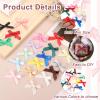 MECCANIXITY 24 Pcs Mini Ribbon Bow 1.8 Inch Mini Small Fabric Satin Ribbon Flower Bows for Craft DIY Cake Sewing Wedding Birthday Party Wrapping Christmas Decoration, Rose Red view 3