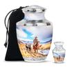 SABURIAL Cowboys Urn - Decorative Urns - Combo 1 - Large with 3 Inch Pack of 1 - Funeral Cremation Urns - Ashes Urn Human Remains - Ash Burials for Human Ashes view 1