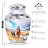 SABURIAL Cowboys Urn - Decorative Urns - Combo 1 - Large with 3 Inch Pack of 1 - Funeral Cremation Urns - Ashes Urn Human Remains - Ash Burials for Human Ashes view 2
