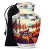 Yatskia Classic Bike on Lake Side Memorial Urns for Human Ashes Adult Brother and Sister, Large Cremation Urn for Adult Ashes, (Tasty Large, 10 Inch) view 1