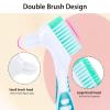 Meyeyaia 30pcs Denture Toothbrush Set, Hard and Soft Double Bristle Denture Brush, 4 Colors Optional Denture Care Cleaning Brush, Rubber Non-Slip Handle for Denture Brushes view 3