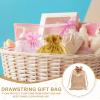 MECCANIXITY Satin Bags with Drawstring, 4x6 Inch Wedding Favor Bag Mini Gift Packaging Bag for Birthday Christmas Jewelry Party (Light Pink, Pack of 4) view 4