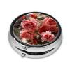 Rose Flowers Climb on The Wall Pill Box Round Pill Case for Pocket Purse 3 Compartment Medicine Pill Organizer Cute Portable Travel Pillbox Vitamin Cod Liver Oil Storage Box Unique Gift Organizer view 2