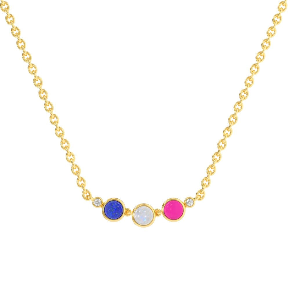 ABSHEL Lapis Lazuli, Pink Fuchsia Chalcedony & Howlite Necklace for Women - 18K Gold Vermeil, Certified S925 Classic Statement Necklace Gold Jewelry for Women - Mothers Day Gifts for Mom Wife