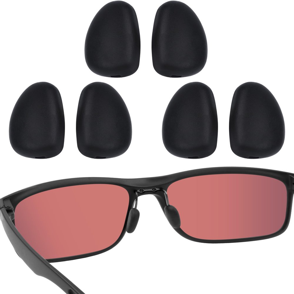 Acefrog 3 Pairs Upgraded Nose Pads for Maui Jim Big Wave MJ440, Bamboo Forest MJ415, Red Sands MJ432, Guardrails MJ327, MJ439, MJ433, MJ449 Sunglass, Push-in Nose Piece Replacement, Black, Anti-Slip