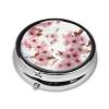 Cherry Blossom Pill Box Round Pill Case for Pocket Purse 3 Compartment Medicine Pill Organizer Cute Portable Travel Pillbox Vitamin Cod Liver Oil Storage Box Unique Gift Organizer view 2