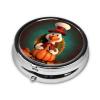 Happy Thanksgiving Turkey Pill Box Round Pill Case for Pocket Purse 3 Compartment Medicine Pill Organizer Cute Portable Travel Pillbox Vitamin Cod Liver Oil Storage Box Unique Gift Organizer view 2
