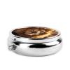Lion on Grassland Pill Box Round Pill Case for Pocket Purse 3 Compartment Medicine Pill Organizer Cute Portable Travel Pillbox Vitamin Cod Liver Oil Storage Box Unique Gift Organizer view 3