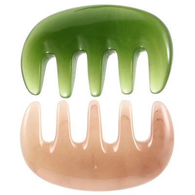HAKIDZEL 2Pcs Comb Massager Wax Scalp Massager Tool for Meridian Massage Multi Functional Wide Tooth Comb for Neck and Back Relaxation Lightweight and Durable Design