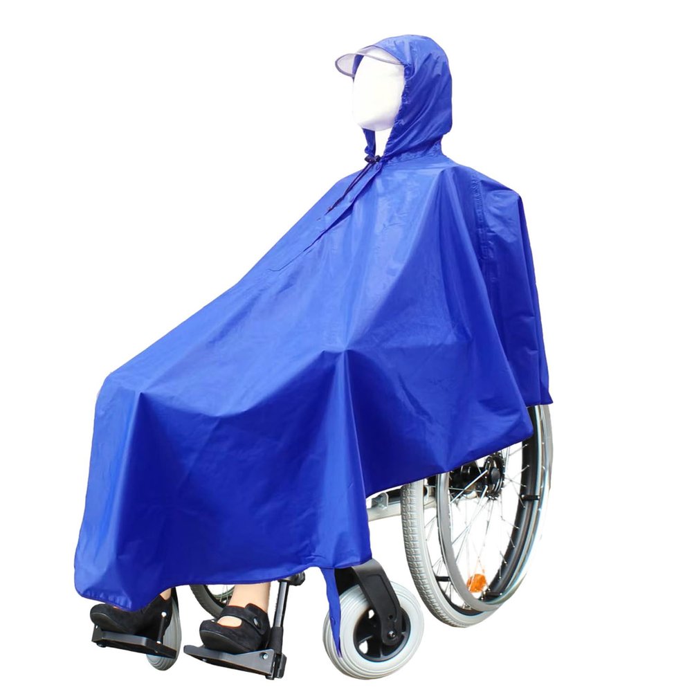 Rain Poncho For Wheelchair Mobility Scooter Large Proof Cape Raincoat Cloak With Hood Reusable Protect