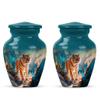 JAGSHASHI Tiger Human Remains Urns - Miniture Urn for Mom & Dad - Small Urns for Ashes - Keepsakes Urn for Ash - 3 Inch Pack of 2 view 1