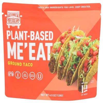 Rolling Greens Ground Taco Plant-Based Meat 4.5 oz (Pack of 12)
