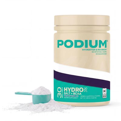Podium Nutrition, Instantized BCAA Powder, Hydro and Salt 2025, 30 Servings, Electrolytes, Hydration, Recovery (Sour Watermelon)