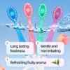 noclerv 5 in 1 Mini Travel Toothbrush, 5 in 1 Portable Individually Wrapped Toothbrushes with Toothpaste, Disposable Multi-Functional Oral Care Set Tool 4 Flavors for Travel Gathering Use (Peach*26) view 2
