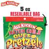 ASS KICKIN' Spicy Pickle Pretzels, Seasoned Pretzel Twists, 5 oz Resealable Pack (5oz, Hatch-Chile Queso) view 2