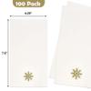 100 Pack Gold Snowflake Guest Napkins 4.25 x 7.5 Christmas Disposable Paper Hand Towels for Bathroom, Parties, Holiday & Winter Events view 3