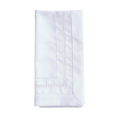 20 in. Traditional Hemstitch Dinner Napkin White - Set of 12