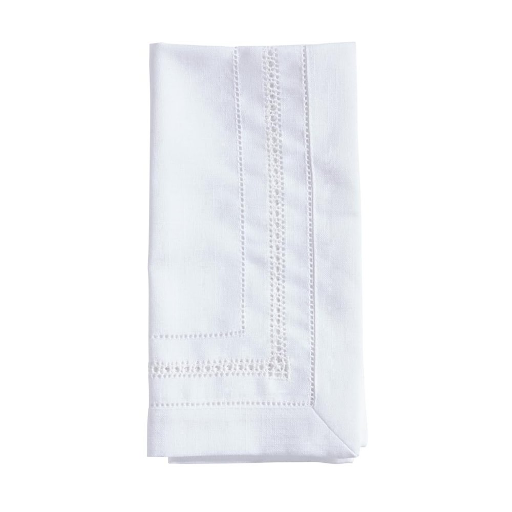 20 in. Traditional Hemstitch Dinner Napkin White - Set of 12