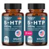 WONDER FAMILY 5 HTP 200mg - with Vitamin B6 100mg, Gotu Kola - Wellbeing Supplement for Women & Men - 2X Potency of 5HTP 100mg, 4X of 5-HTP 50mg - Deep Sleep Supplement - 60 Capsules (2-Pack) view 1