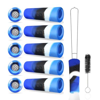 5PCS Colorful Reusable Silicone Filter Tips for Pre Rolled Cone,Replacement for Glass Filter Tips and Glass Rolling Tips.Mouthpiece Filter Fits in Rolling (Blue/White/Black)
