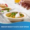 1000 Pack Apsic Plastic Soup Spoons, 5.5" Disposable Solid Spoons Silverware Set, Bulk Utensils Cutlery for Christmas Party, Weddings, Take-out Fast Food, Kitchen Restaurants Supply - White view 2