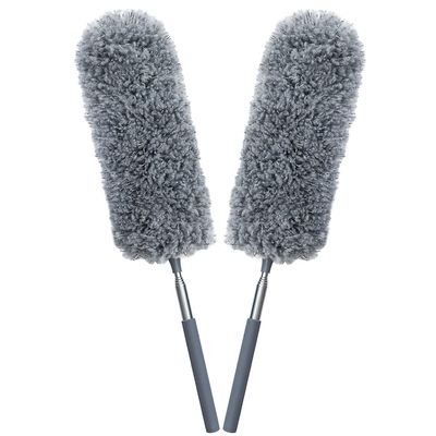 2 Pack Mini Microfiber Feather Duster for Cleaning, with Extendable Pole, Hand Washable Dusters, Cleaning Tools for Office, Car, Window, Furniture
