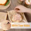 100 Pcs Cookie Bags with Seal, Heat-Sealable Bakery Bags with Window for Egg Sandwich, Donut, Cookie Packaging, Cookies Gifts Givinge with 120 Pcs Sealing Sticker view 4