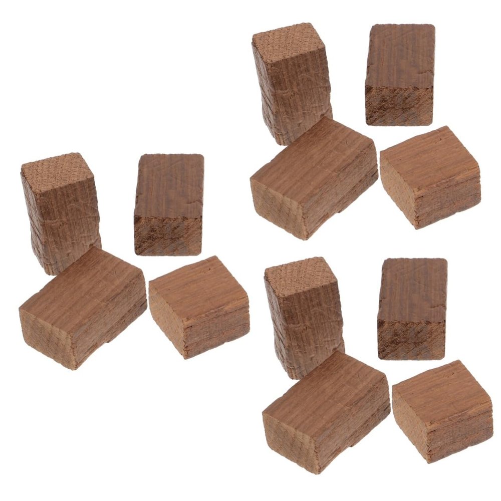 Mobestech 3pcs Red Wine Oak Chips for Home Brewing Flavor Random Shape Wood for Wine Making Supplies