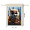 FZQVSGW 8 Pack Favors Bags Cute Owl Burlap Bags Reusable Drawstring Gift Bag for Party Decorations view 2