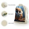 FZQVSGW 8 Pack Favors Bags Cute Owl Burlap Bags Reusable Drawstring Gift Bag for Party Decorations view 3