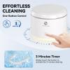 Portable Ultrasonic Cleaner, 56kHz Ultrasonic Retainer Cleaner, Upgraded Lighted Retainer Cleaner Machine for Retainers, Dentures, Braces, Aligner, Mini Travel Design, Jewelry for Home (White) view 3