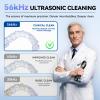 Portable Ultrasonic Cleaner, 56kHz Ultrasonic Retainer Cleaner, Upgraded Lighted Retainer Cleaner Machine for Retainers, Dentures, Braces, Aligner, Mini Travel Design, Jewelry for Home (White) view 4