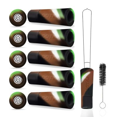 5PCS Colorful Reusable Silicone Filter Tips for Pre Rolled Cone,Replacement for Glass Filter Tips and Glass Rolling Tips.Mouthpiece Filter Fits in Rolling (Green/Brown/Black)