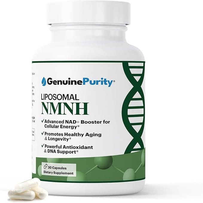 GenuinePurity - NMNH NAD Supplement - 250mg, 30 Count Liposomal NAD+ Supplement for Cellular Health & Energy - GMP Certified Advanced Reduced Form of NMN for Superior Stability & Absorption