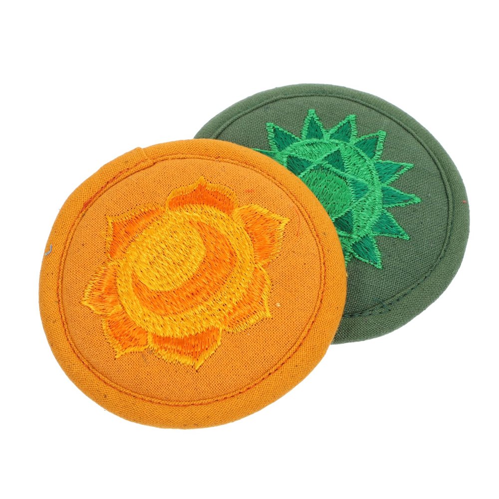 LIGIGWASH 2Pcs Embroidered Sound Bowl Mats Religious Themed Cushions for Meditation Durable Portable Ritual Accessories